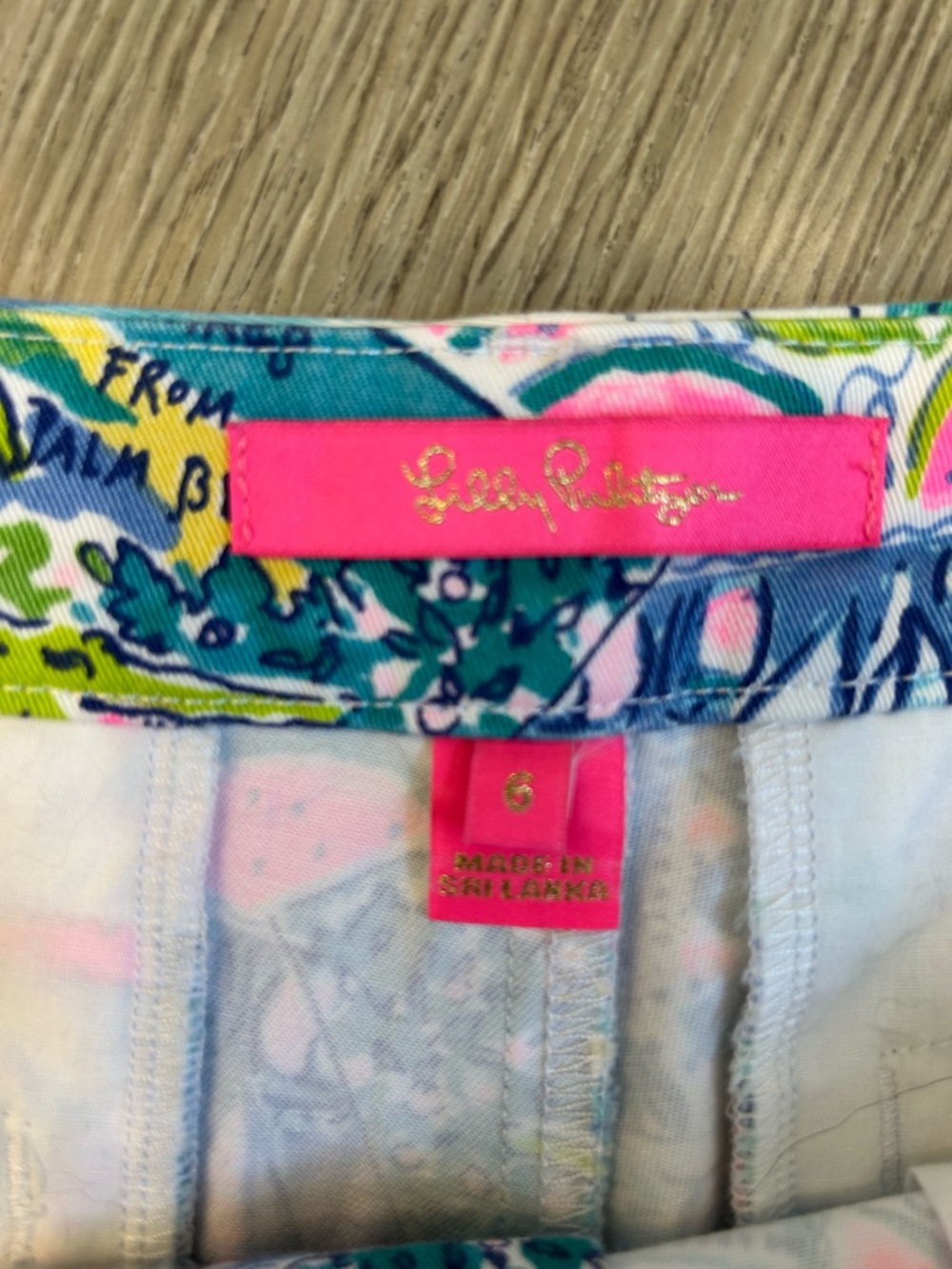 Lilly Pulitzer Postcard-Print Bermuda Shorts in Aqua, Pink & Green - Picture 4 of 4